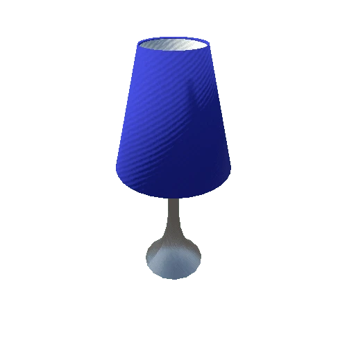 Desk Lamp-001 - Brushed Metal Cone Shade Blue